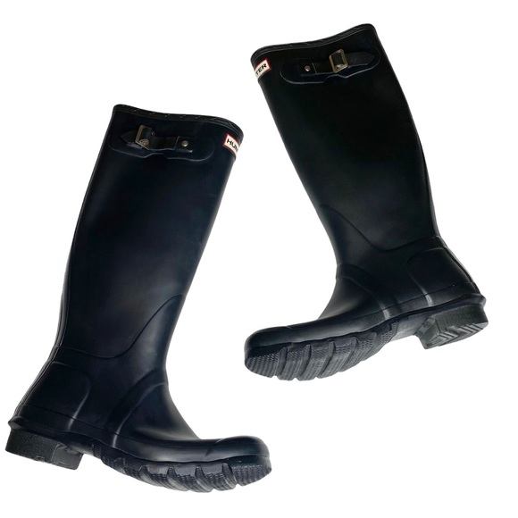Hunter ♕ Original Iconic Tall Matte Wellington Wellies Boots ♕ Navy 8US / EU 39 - Picture 10 of 16